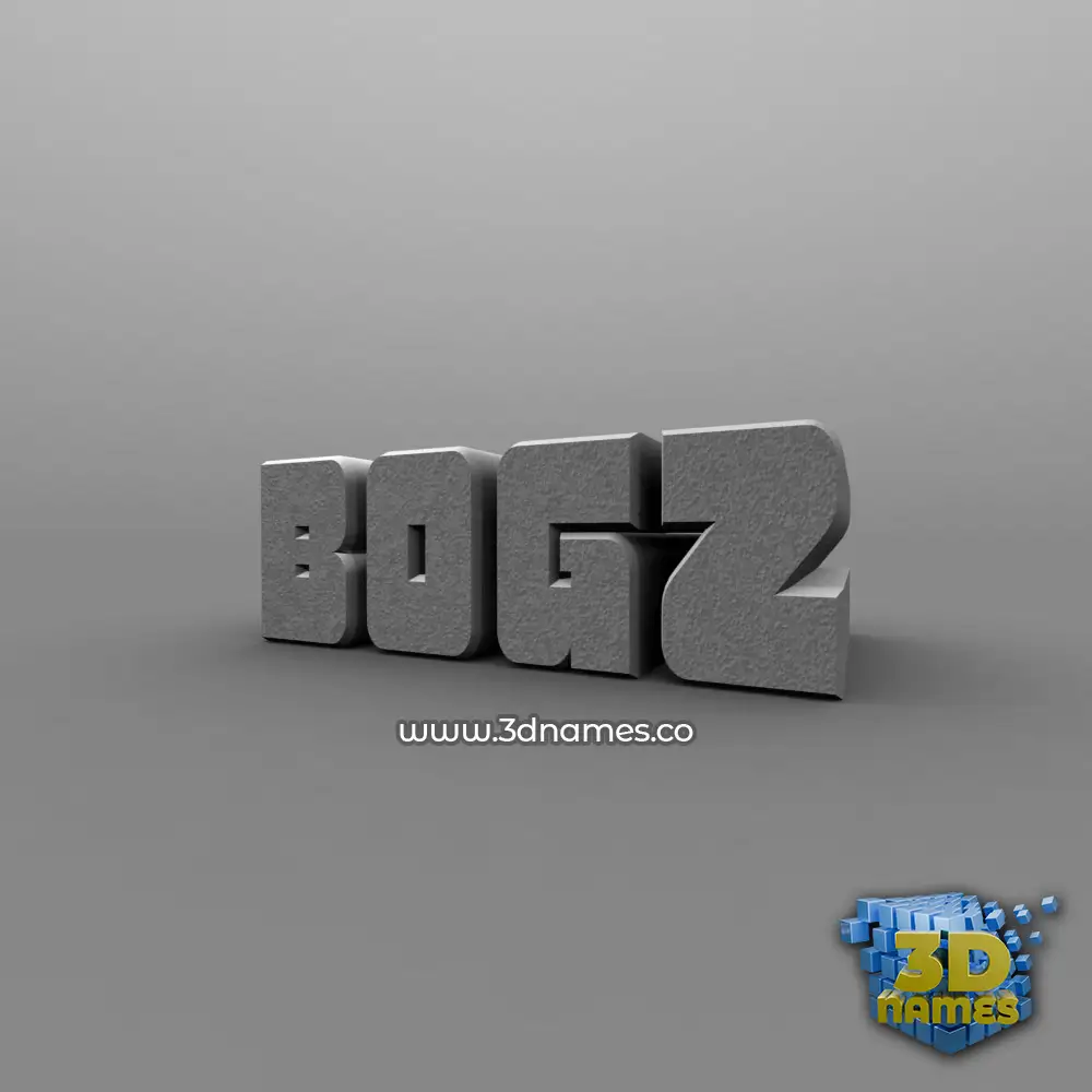 bogz in Solid Grey style - 3D name wallpaper