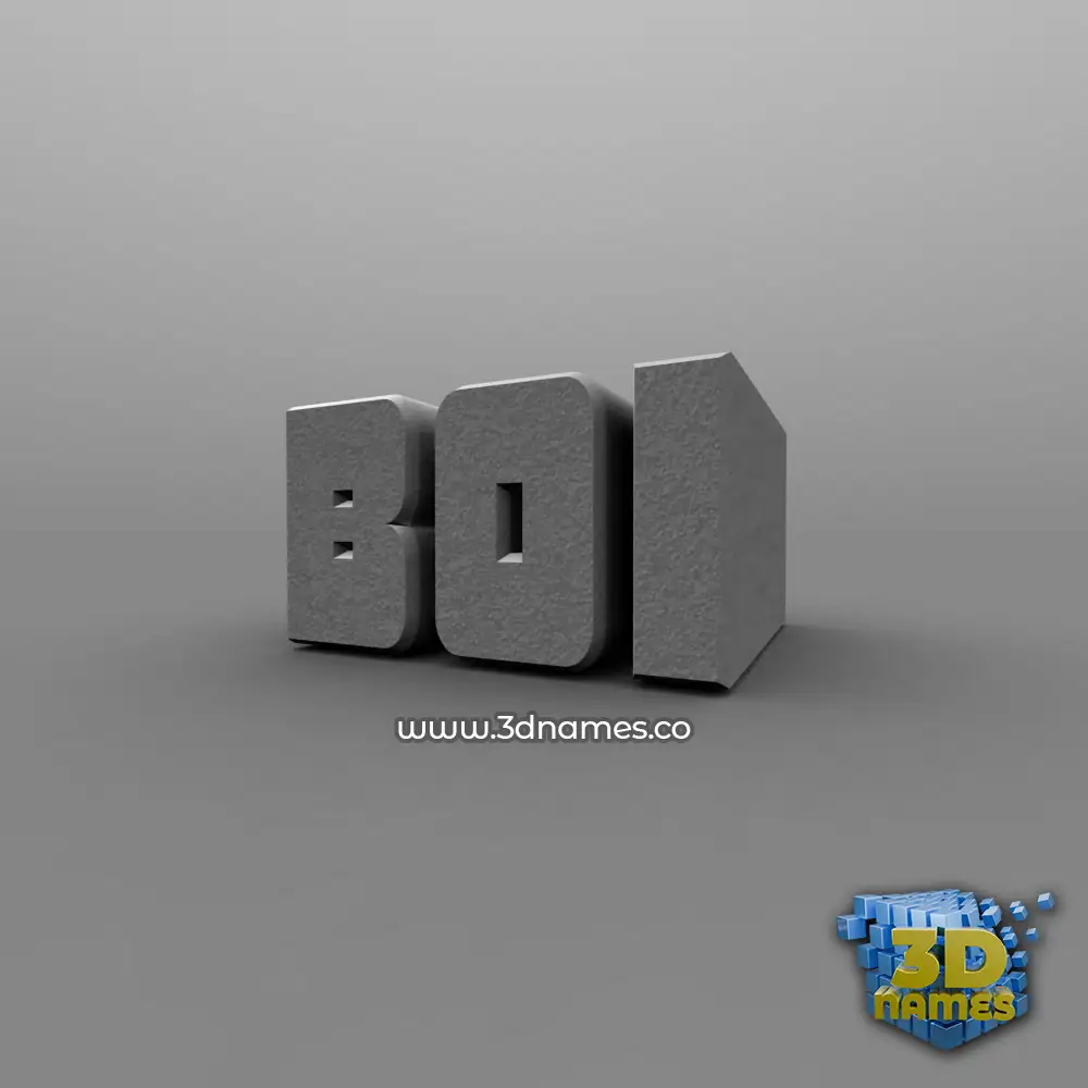 boi in Solid Grey style - 3D name wallpaper