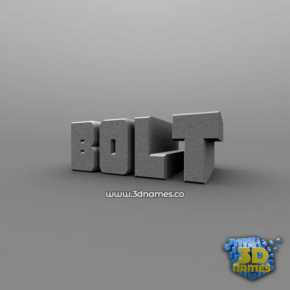 bolt in Solid Grey style - 3D name wallpaper