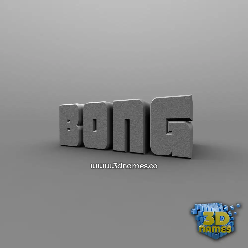 bong in Solid Grey style - 3D name wallpaper