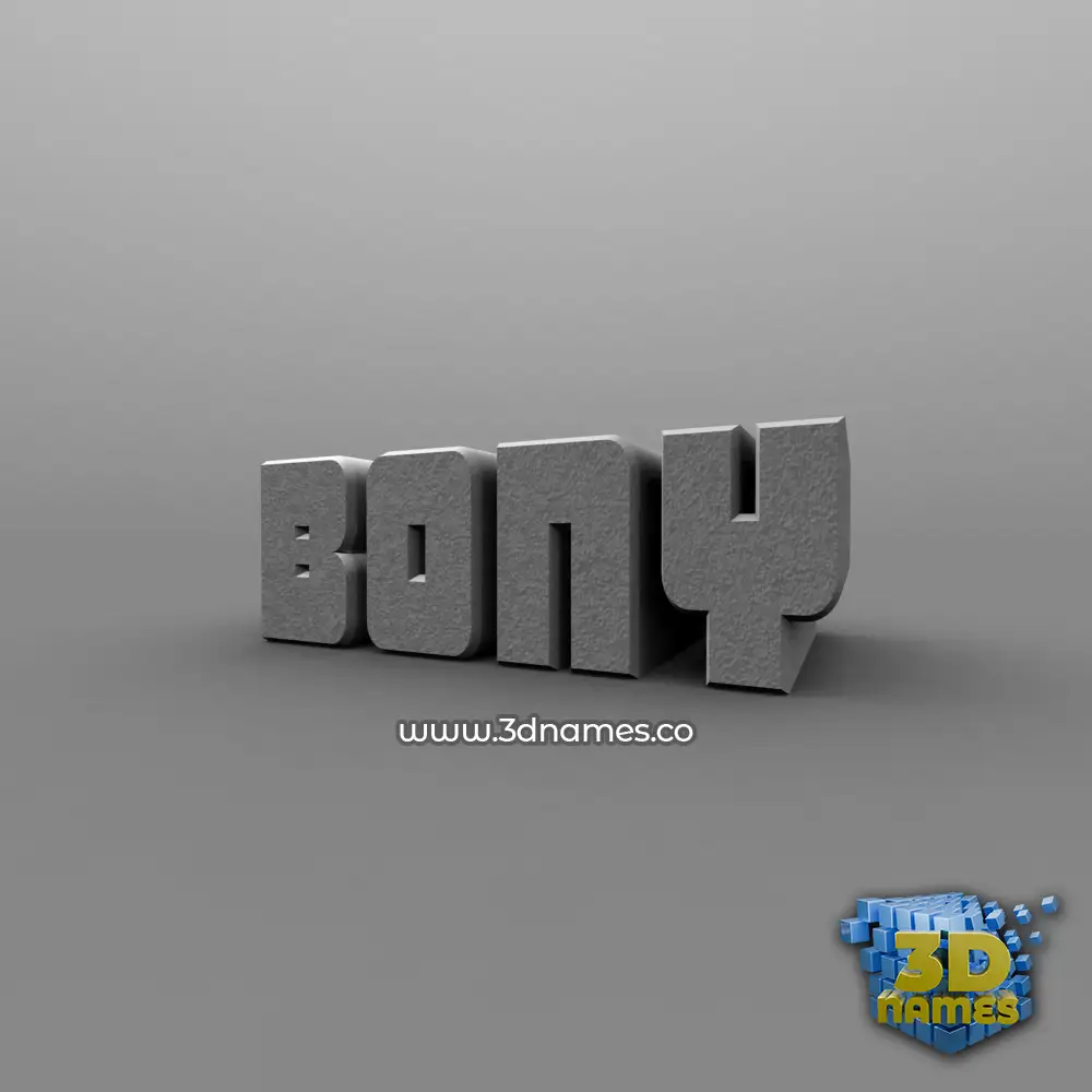 bony in Solid Grey style - 3D name wallpaper