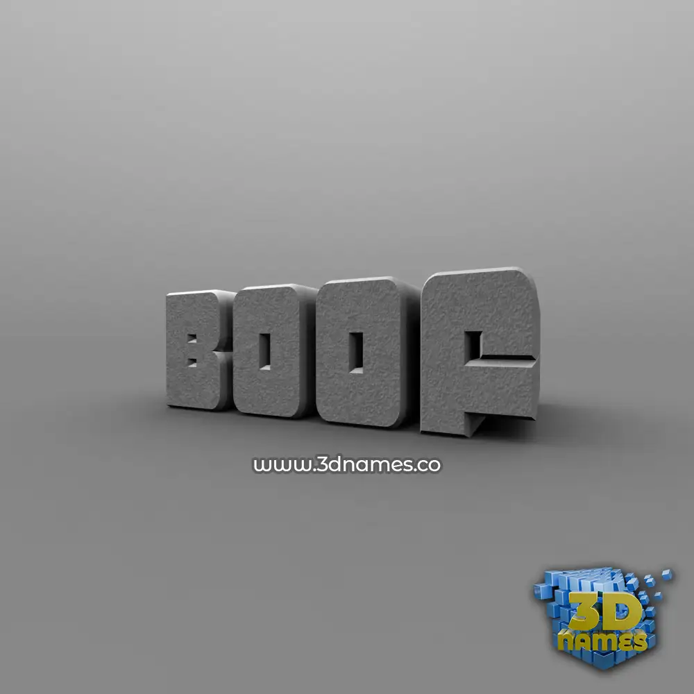 boof in Solid Grey style - 3D name wallpaper