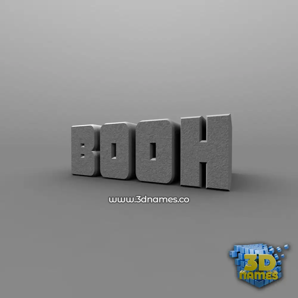 booh in Solid Grey style - 3D name wallpaper