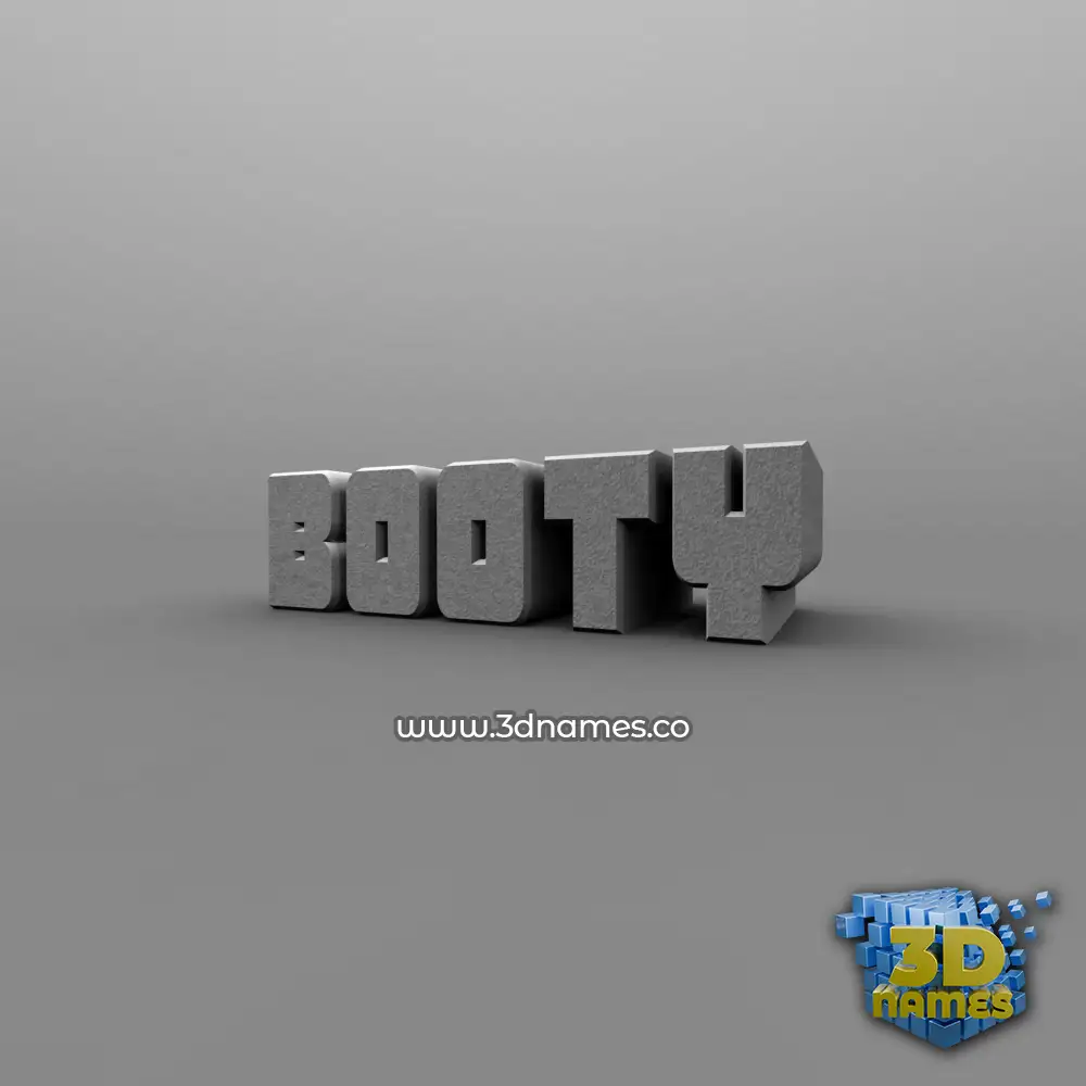 booty in Solid Grey style - 3D name wallpaper