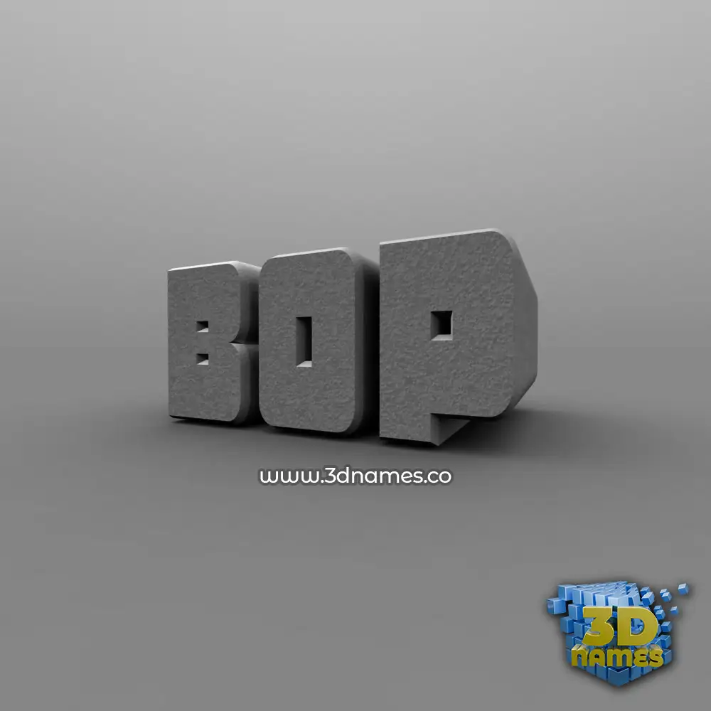 bop in Solid Grey style - 3D name wallpaper
