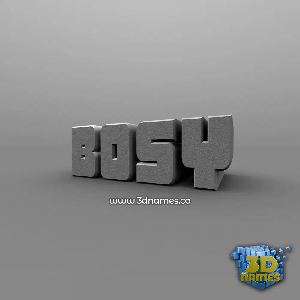 bosy in Solid Grey style - 3D name wallpaper