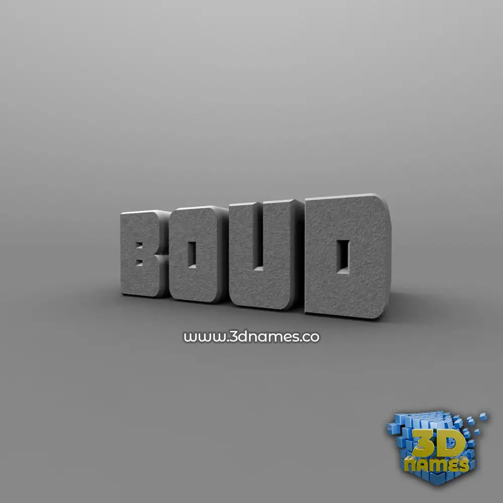 boud in Solid Grey style - 3D name wallpaper