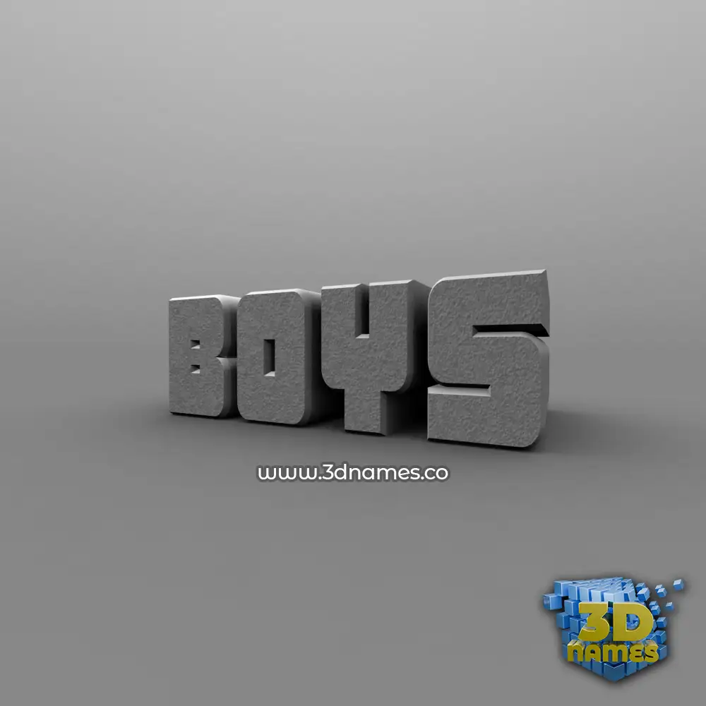 boys in Solid Grey style - 3D name wallpaper