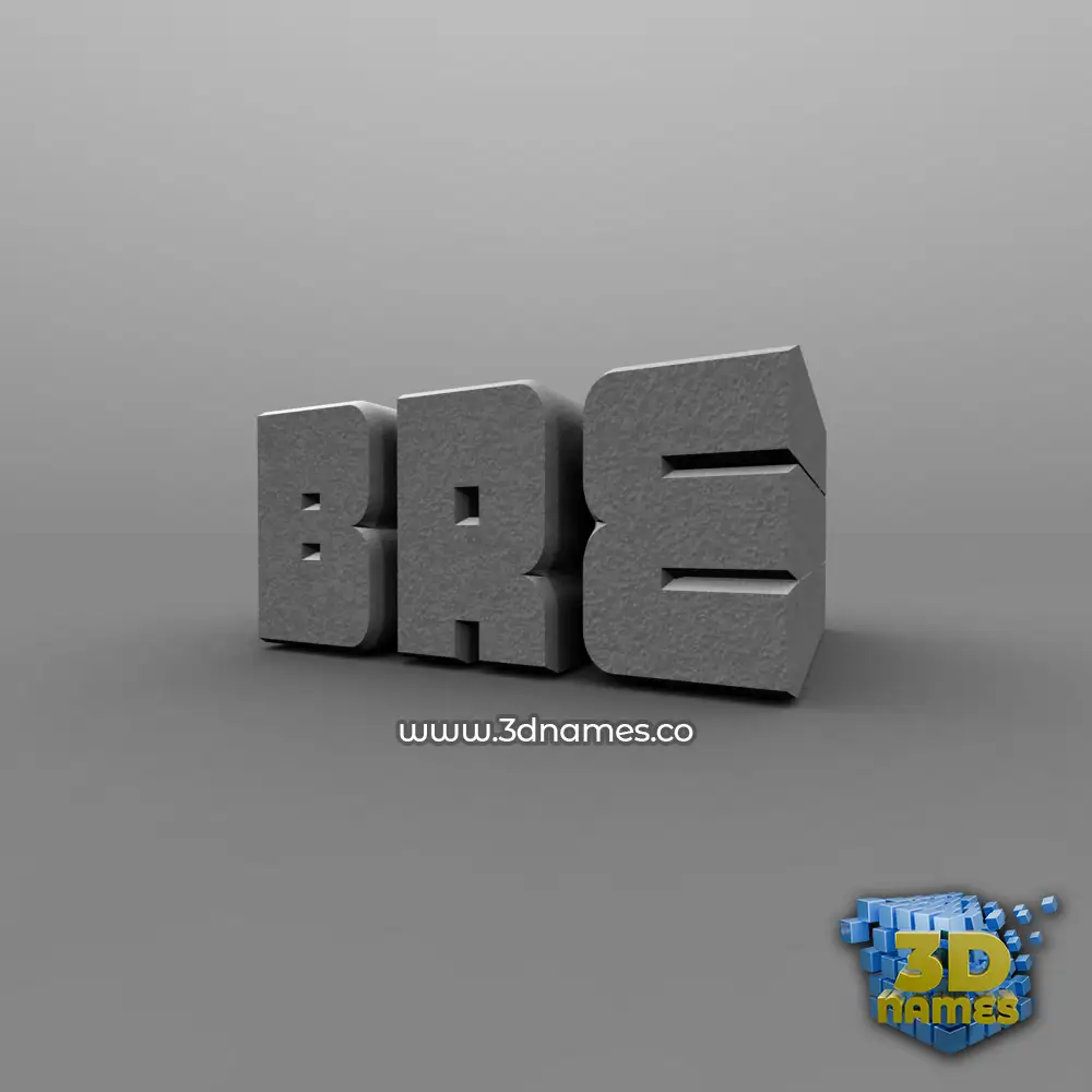 bre in Solid Grey style - 3D name wallpaper