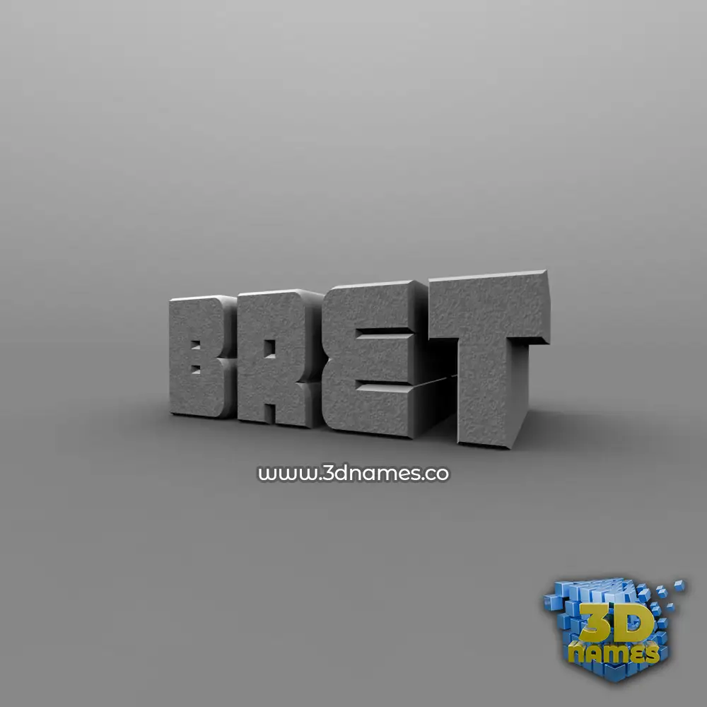 bret in Solid Grey style - 3D name wallpaper