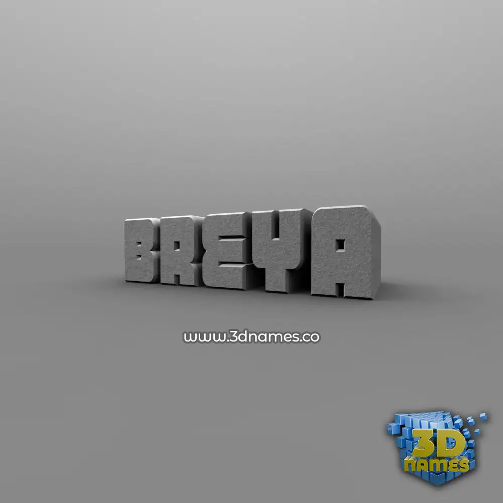 breya in Solid Grey style - 3D name wallpaper