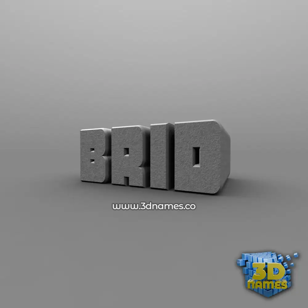 brid in Solid Grey style - 3D name wallpaper