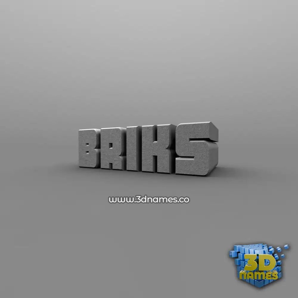 briks in Solid Grey style - 3D name wallpaper