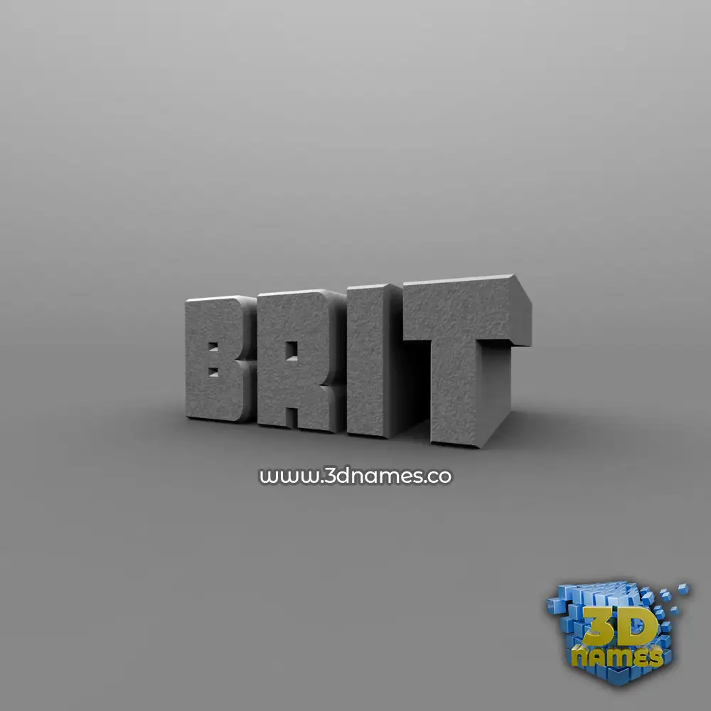 brit in Solid Grey style - 3D name wallpaper