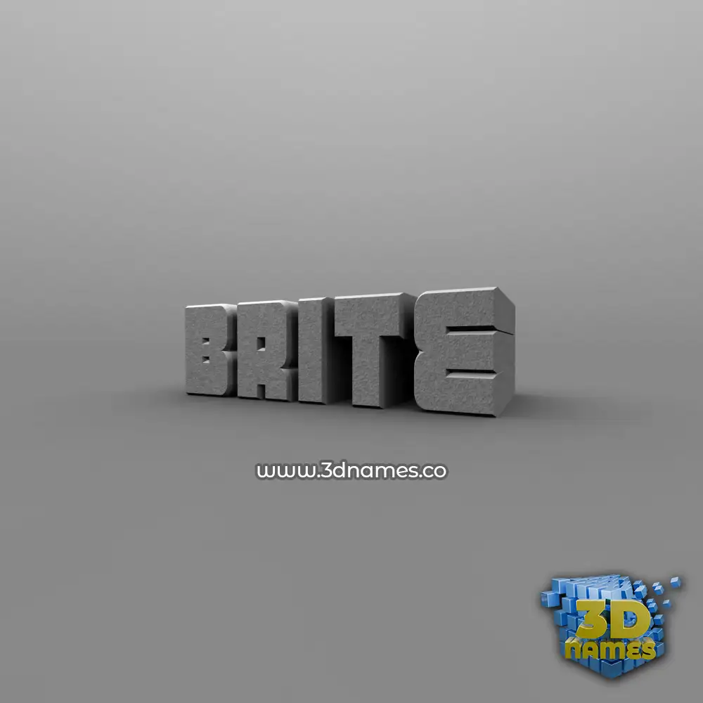 brite in Solid Grey style - 3D name wallpaper