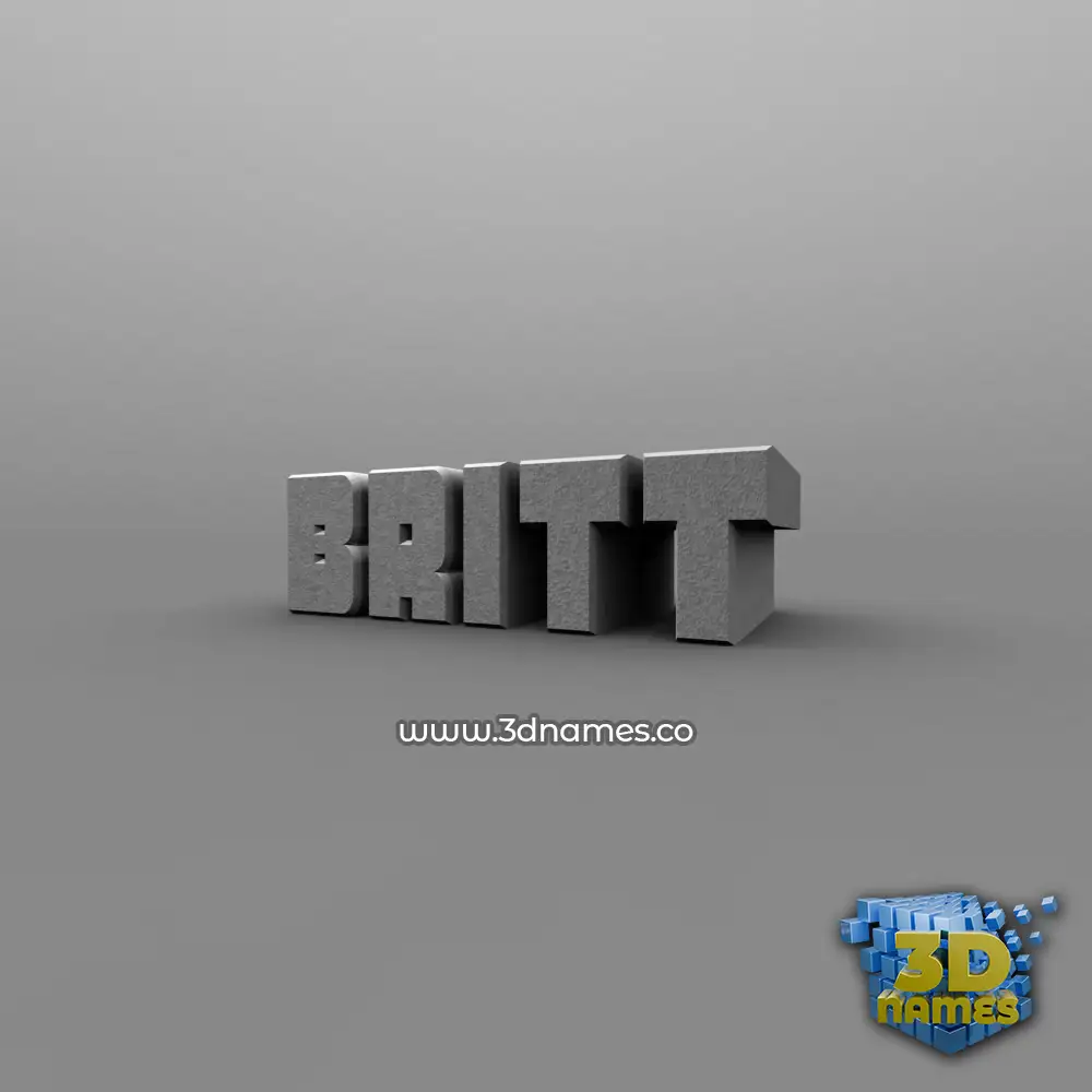 britt in Solid Grey style - 3D name wallpaper