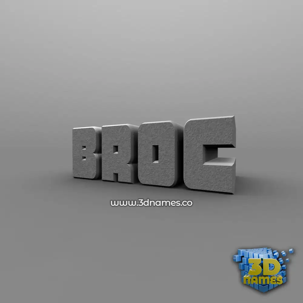 broc in Solid Grey style - 3D name wallpaper