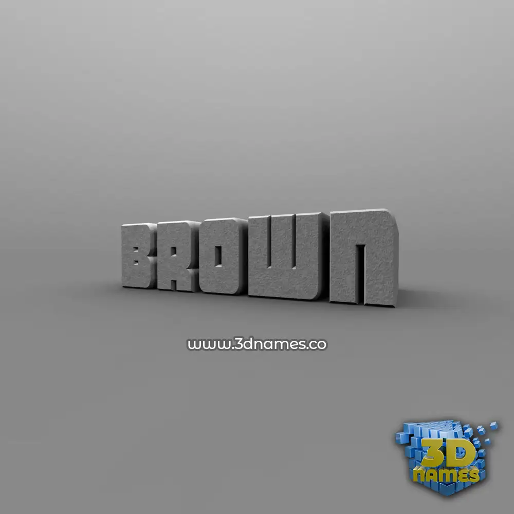 brown in Solid Grey style - 3D name wallpaper
