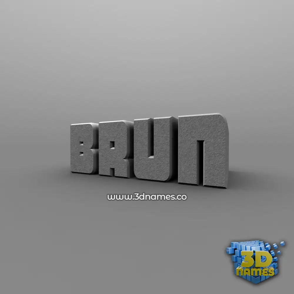 brun in Solid Grey style - 3D name wallpaper
