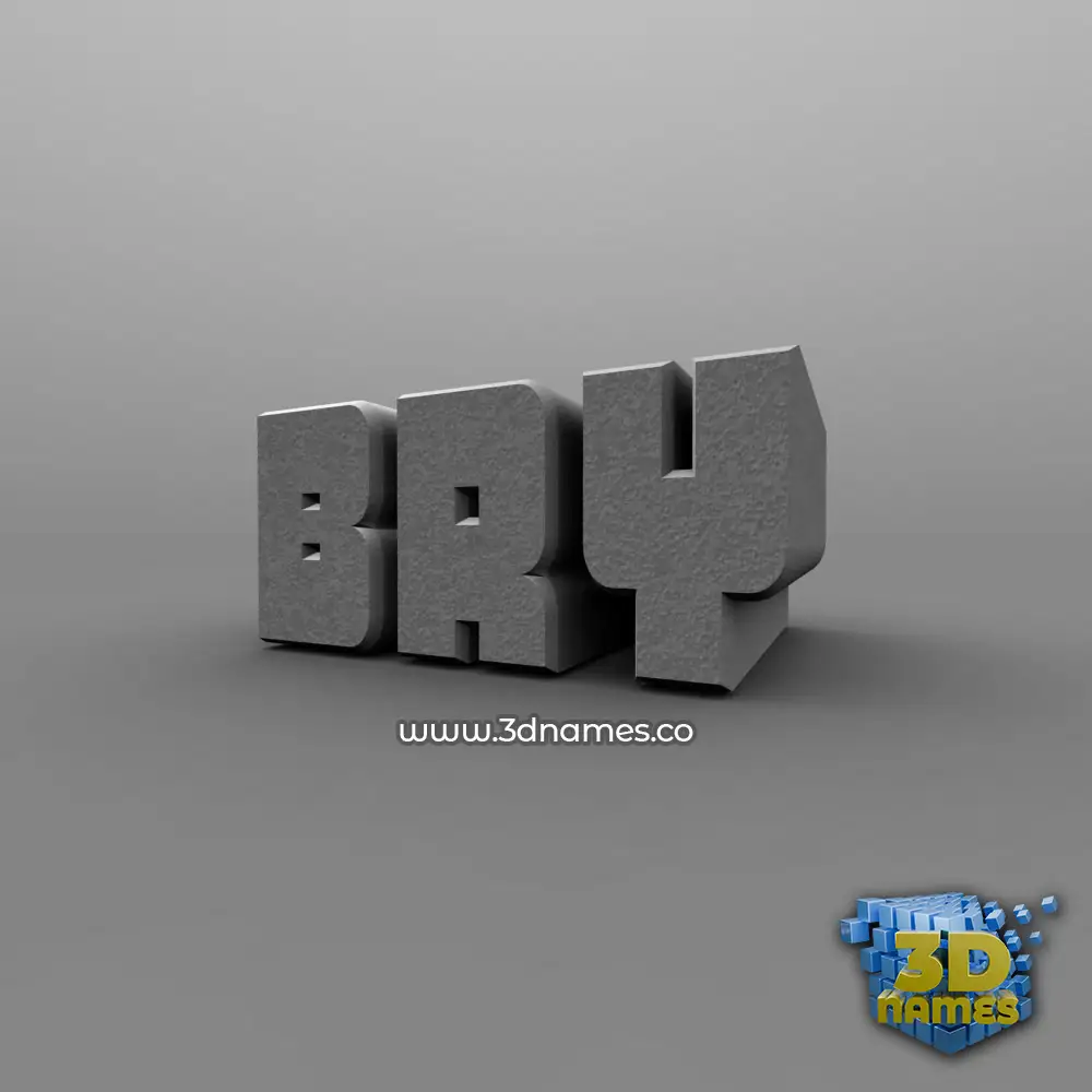 bry in Solid Grey style - 3D name wallpaper