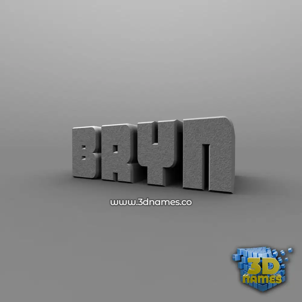 bryn in Solid Grey style - 3D name wallpaper