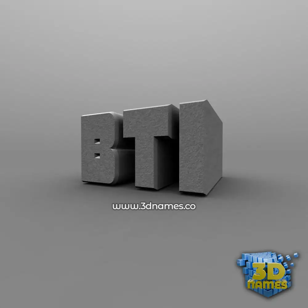bti in Solid Grey style - 3D name wallpaper