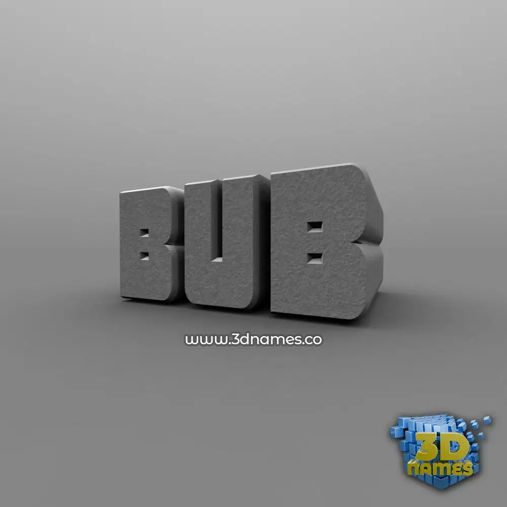 bub in Solid Grey style - 3D name wallpaper