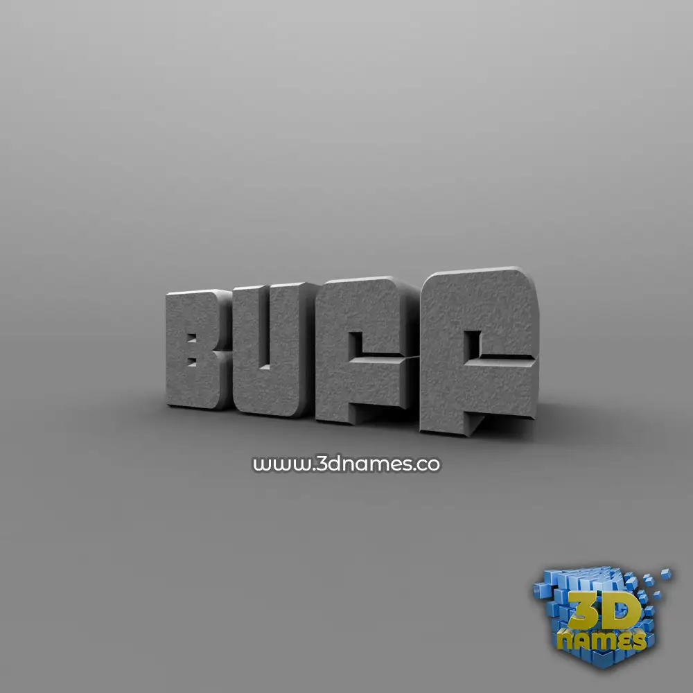 buff in Solid Grey style - 3D name wallpaper