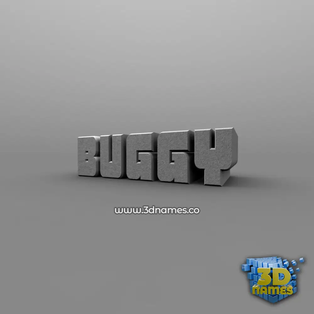buggy in Solid Grey style - 3D name wallpaper