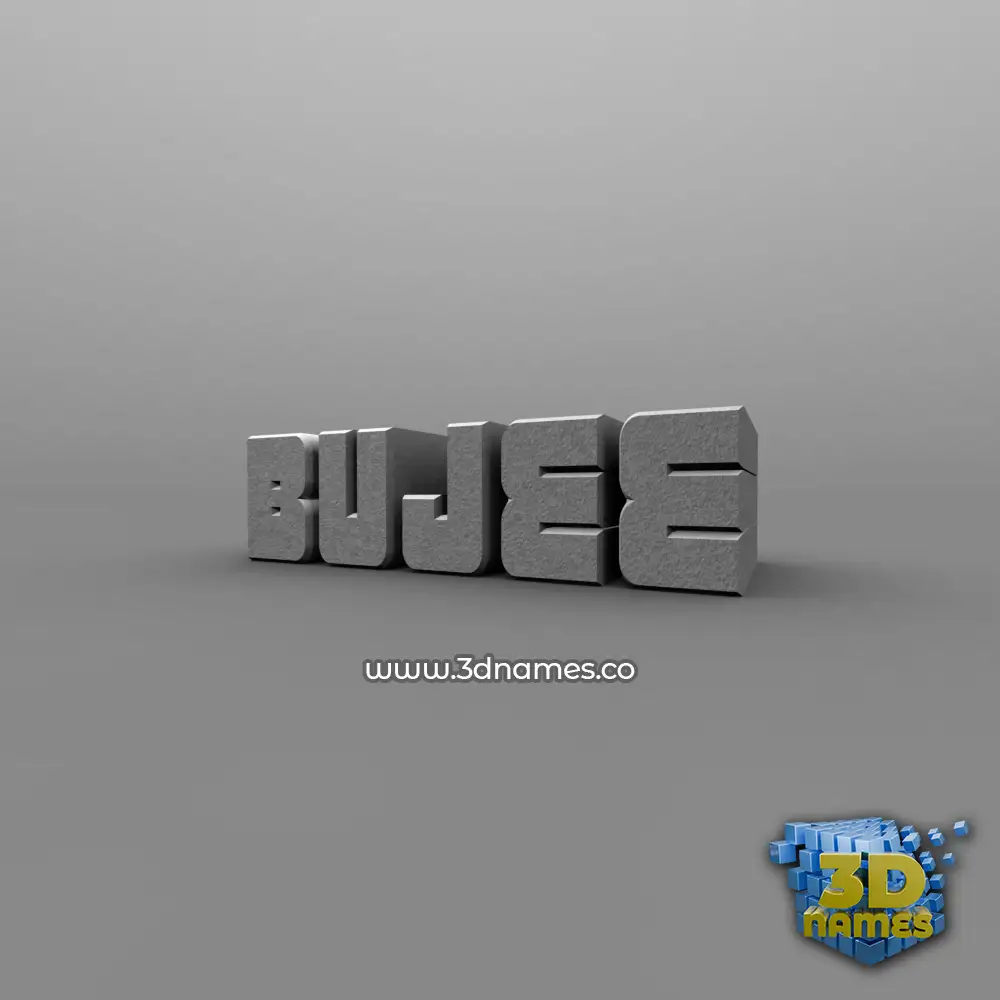 bujee in Solid Grey style - 3D name wallpaper