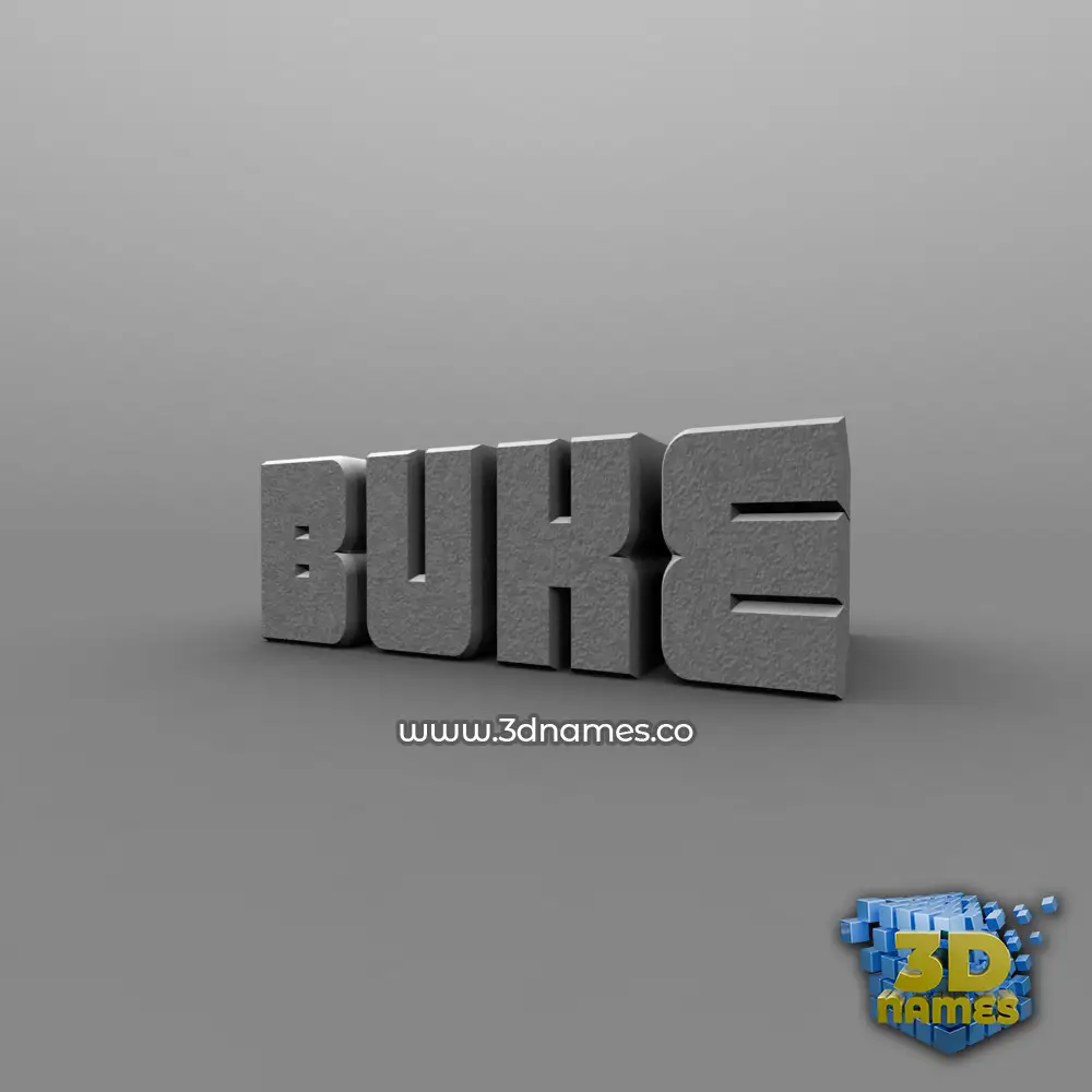 buke in Solid Grey style - 3D name wallpaper