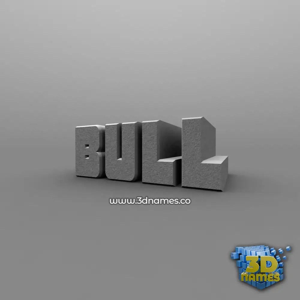bull in Solid Grey style - 3D name wallpaper