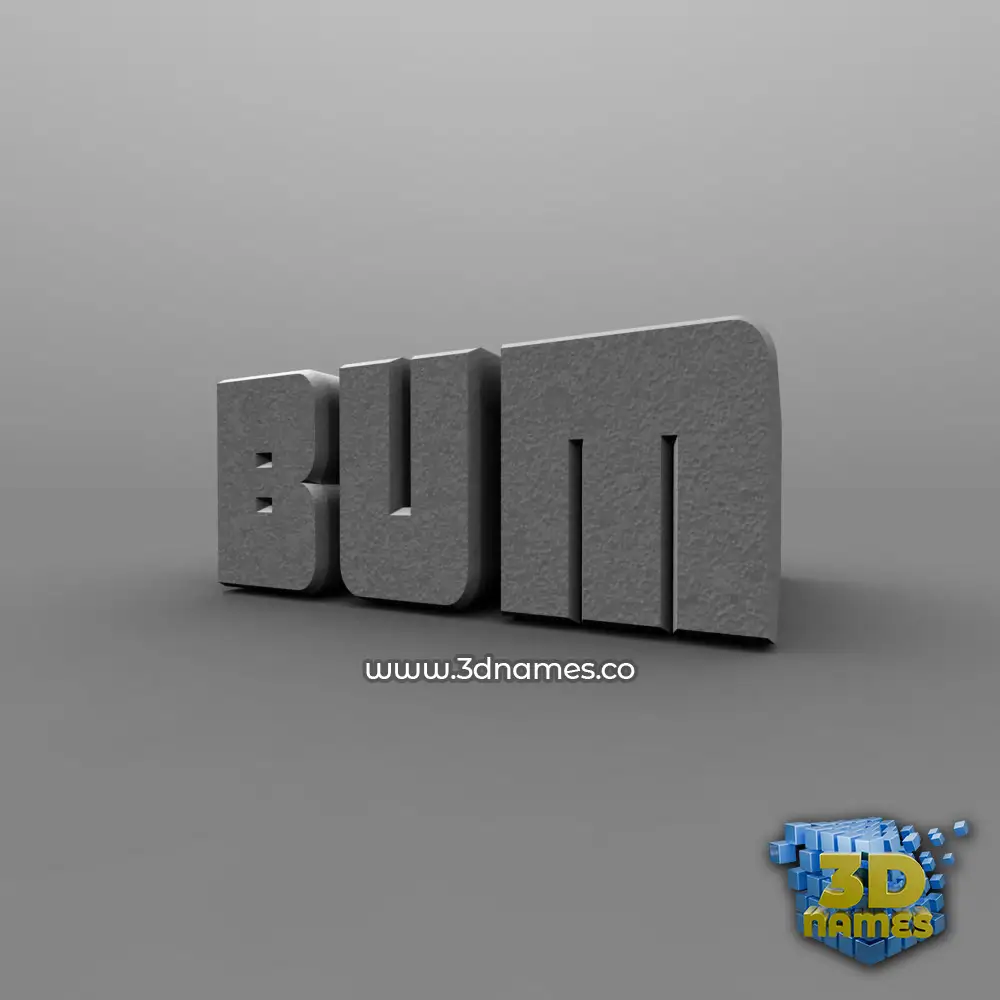 bum in Solid Grey style - 3D name wallpaper