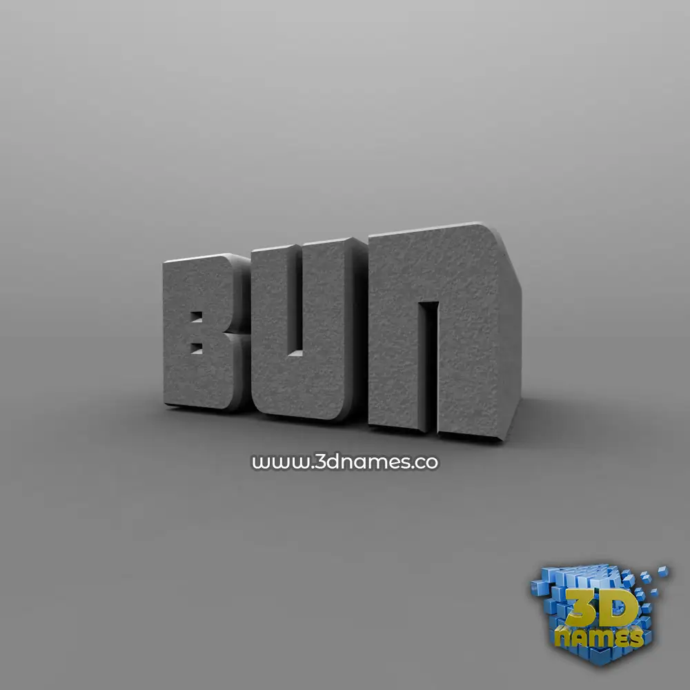 bun in Solid Grey style - 3D name wallpaper