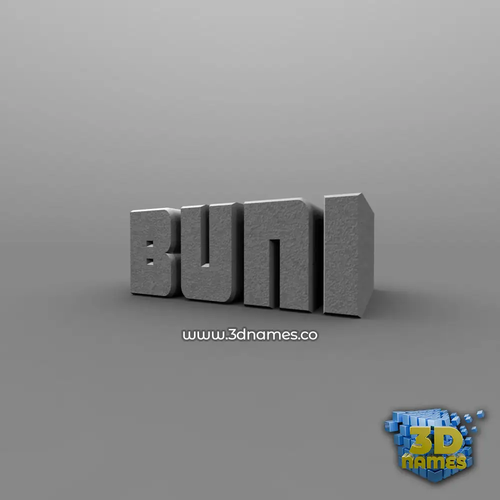 buni in Solid Grey style - 3D name wallpaper