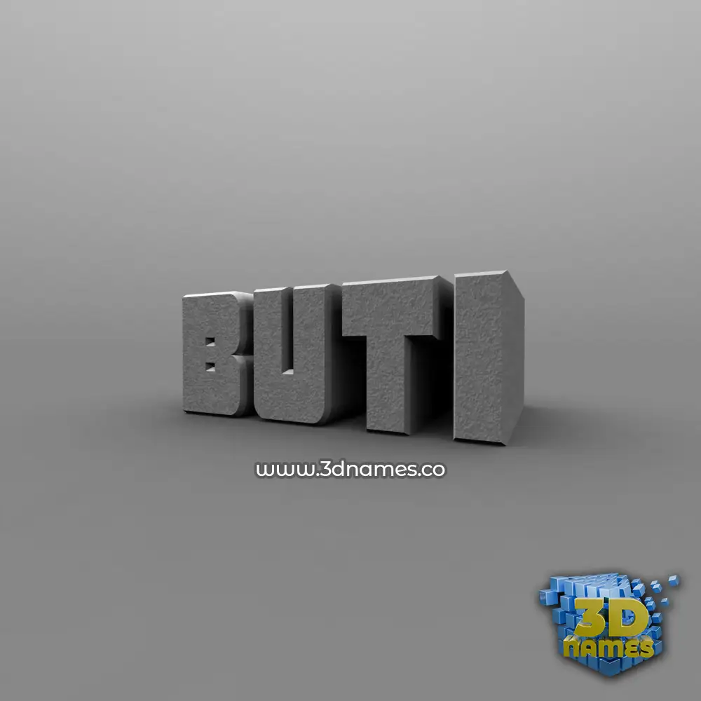 buti in Solid Grey style - 3D name wallpaper