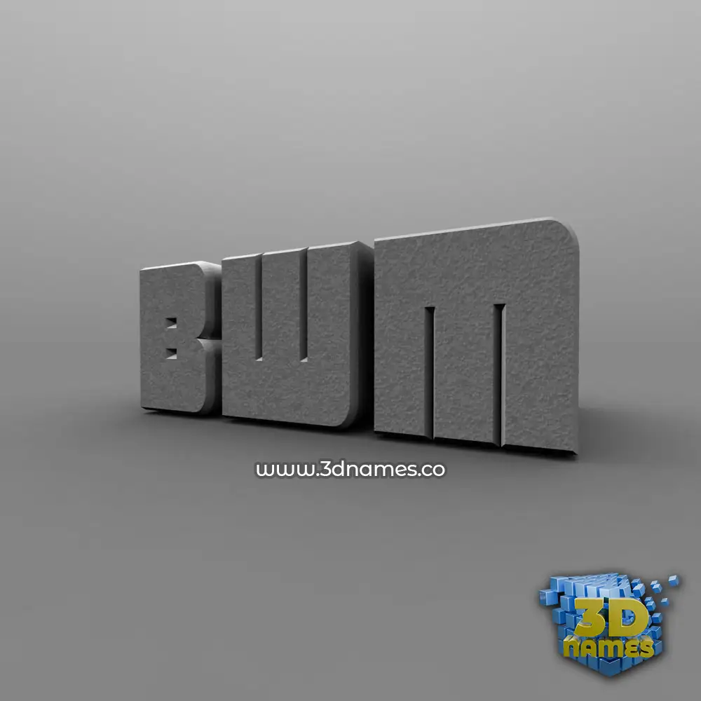bwm in Solid Grey style - 3D name wallpaper