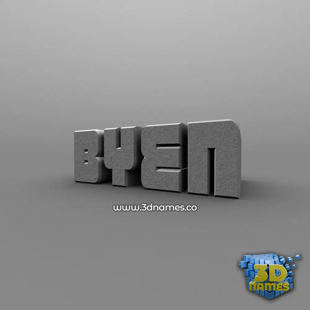 byen in Solid Grey style - 3D name wallpaper
