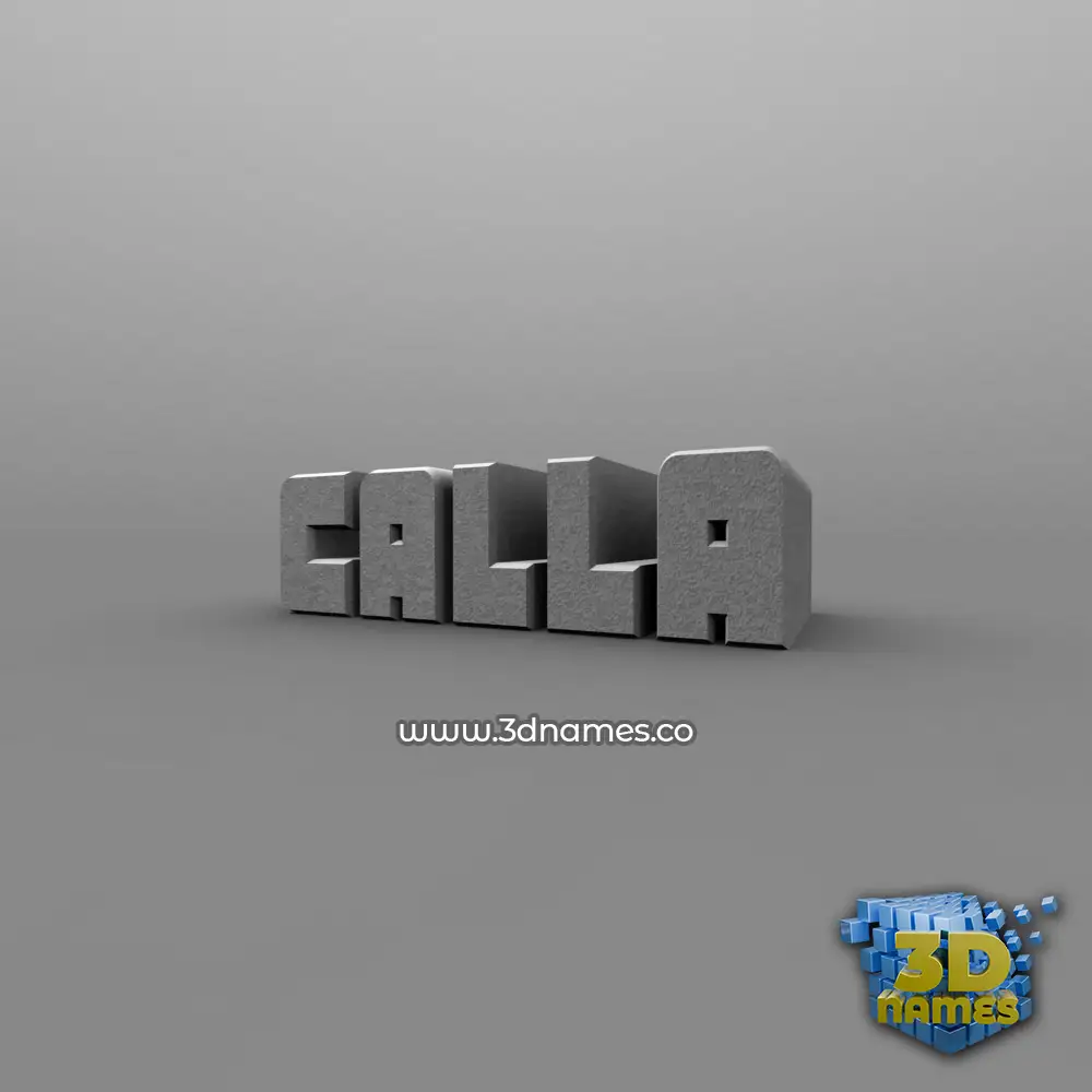 calla in Solid Grey style - 3D name wallpaper