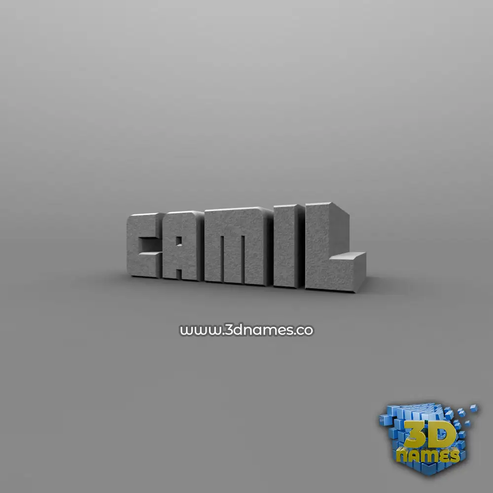 camil in Solid Grey style - 3D name wallpaper