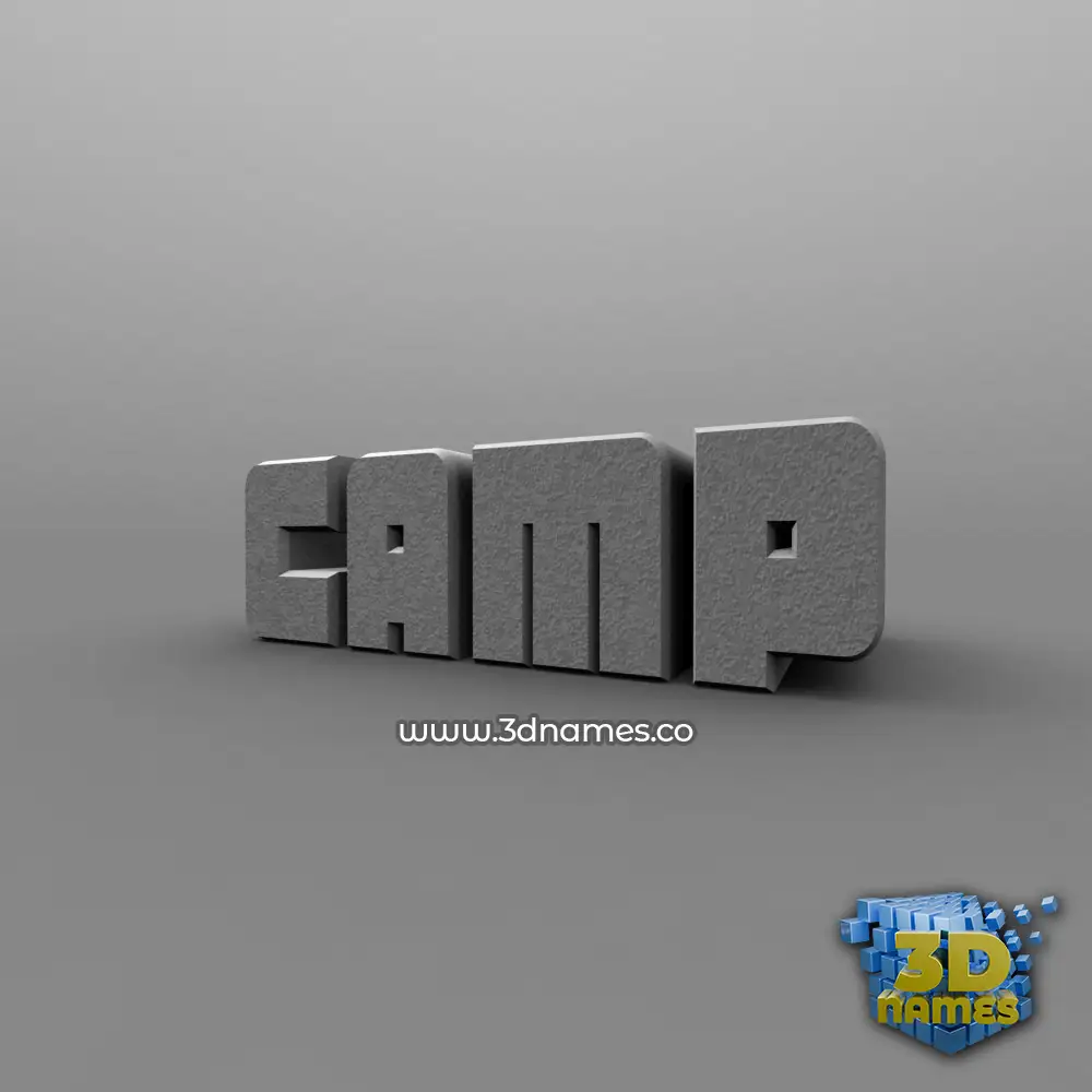 camp in Solid Grey style - 3D name wallpaper
