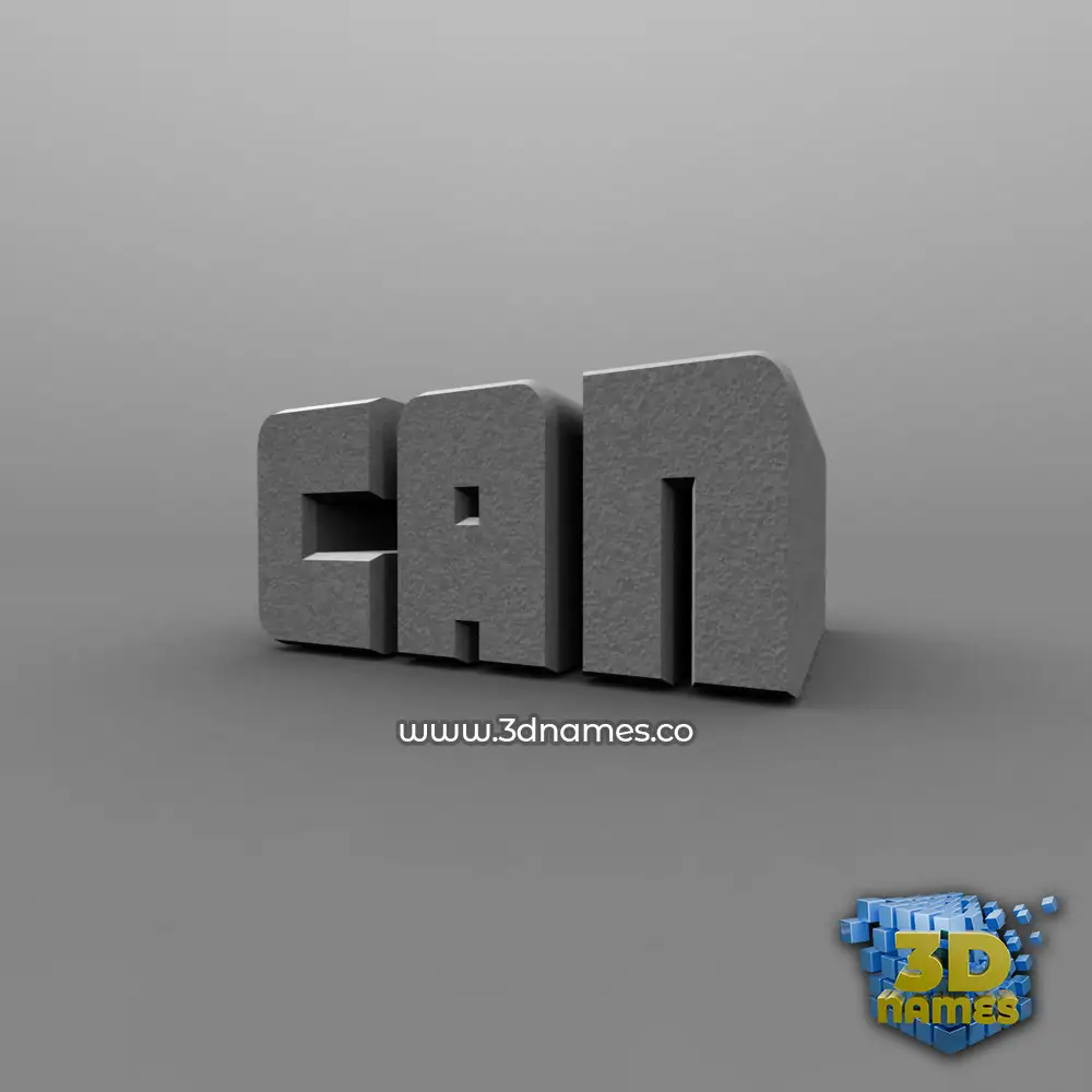 can in Solid Grey style - 3D name wallpaper