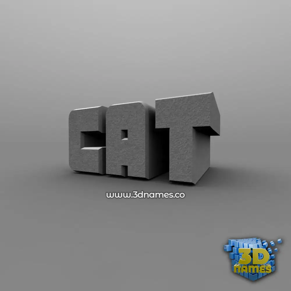 cat in Solid Grey style - 3D name wallpaper