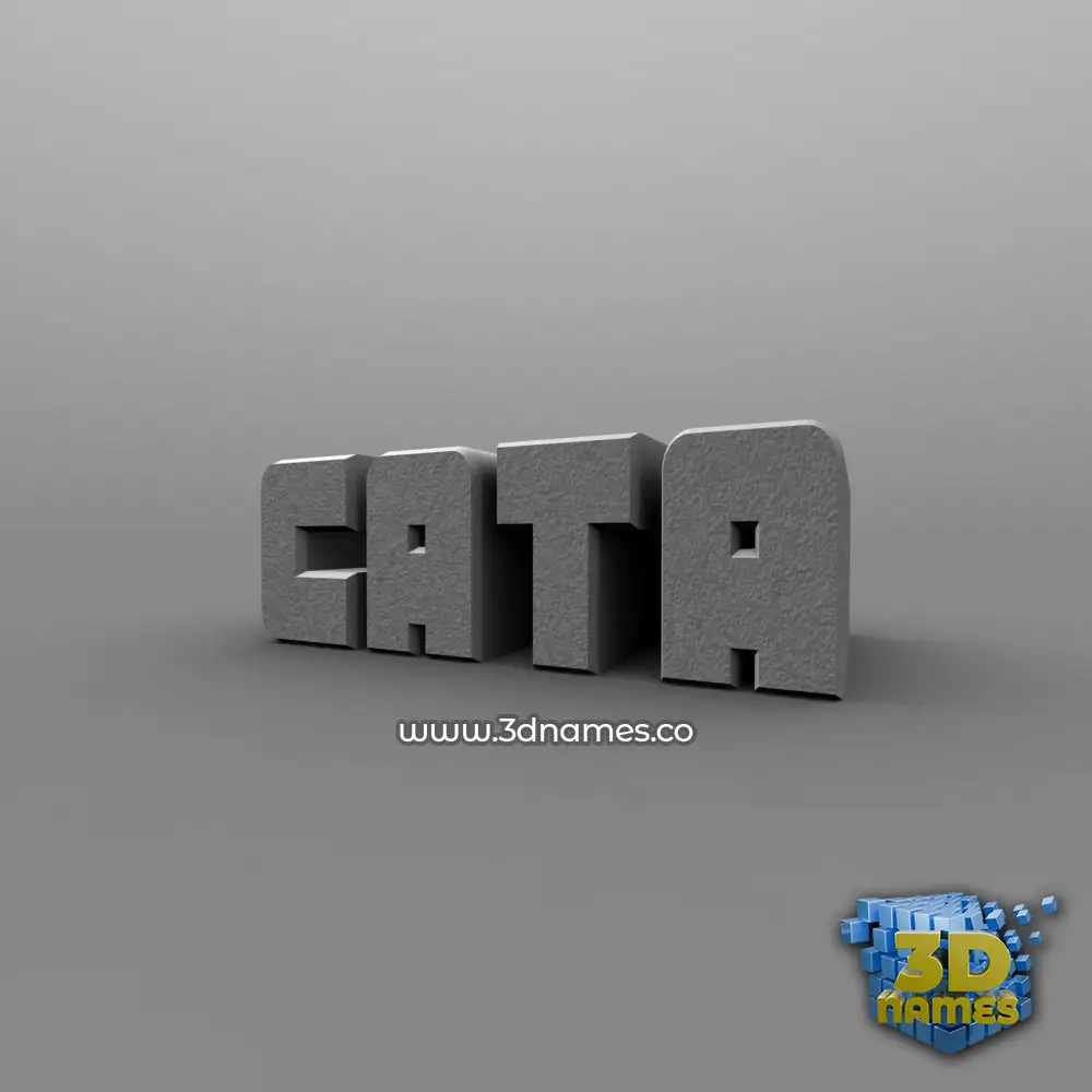 cata in Solid Grey style - 3D name wallpaper