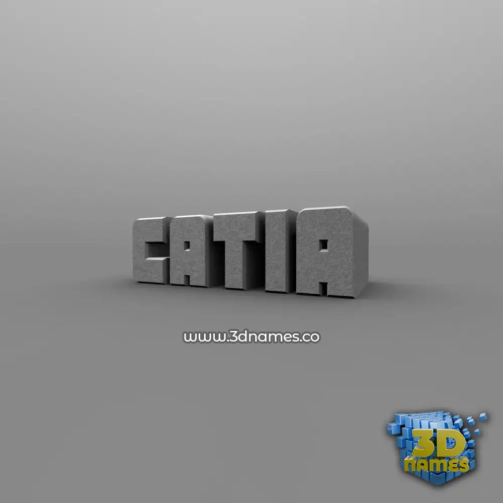 catia in Solid Grey style - 3D name wallpaper