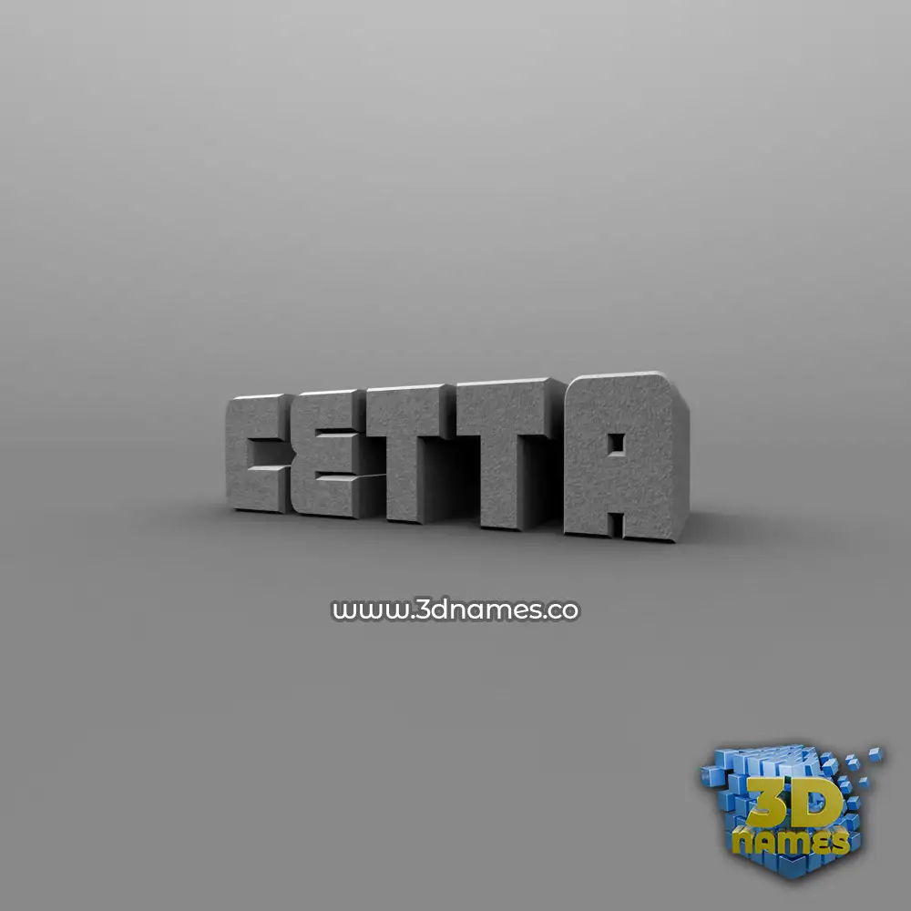 cetta in Solid Grey style - 3D name wallpaper
