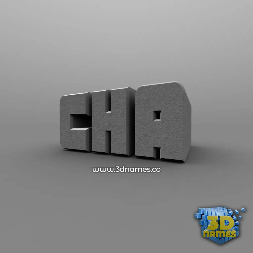 cha in Solid Grey style - 3D name wallpaper