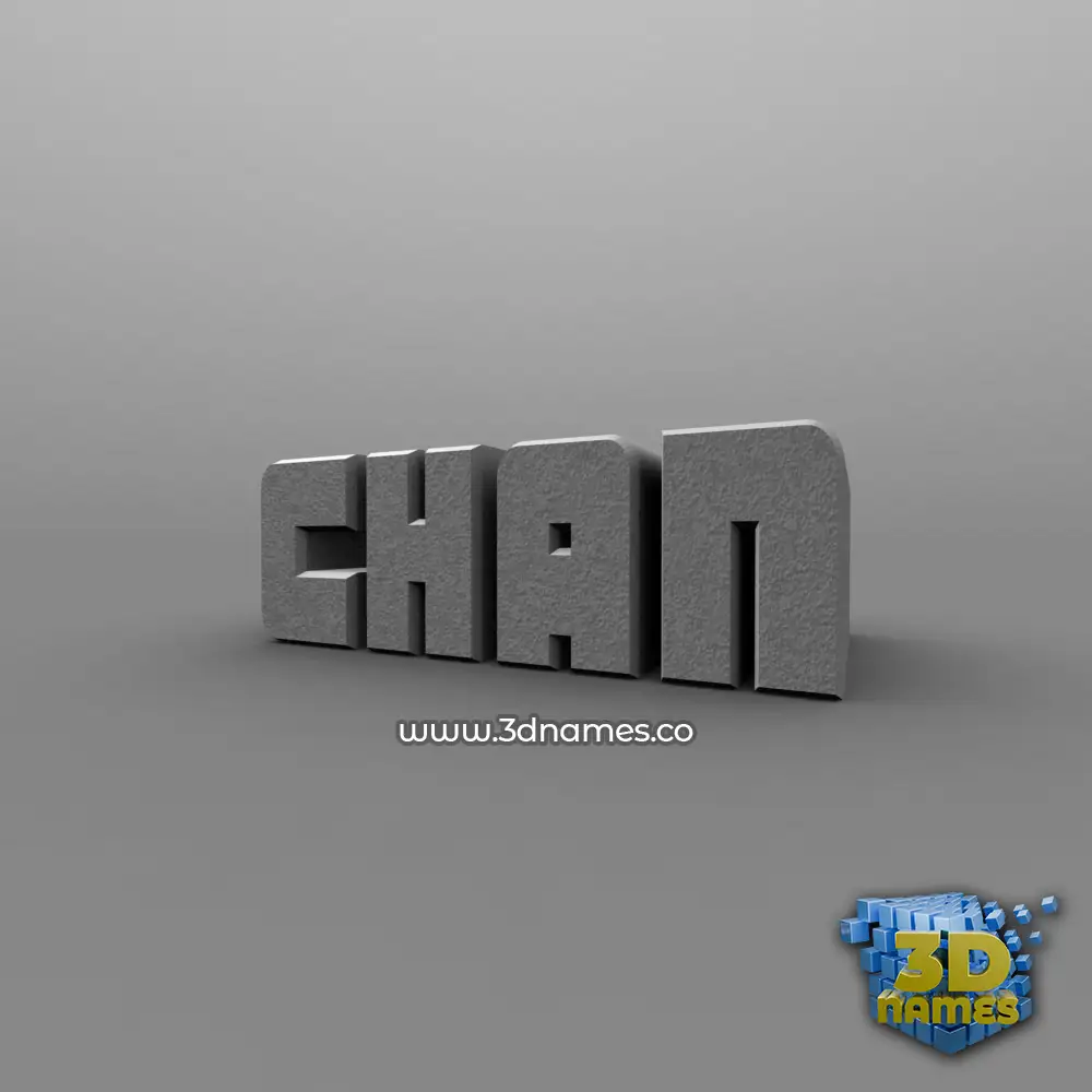 chan in Solid Grey style - 3D name wallpaper