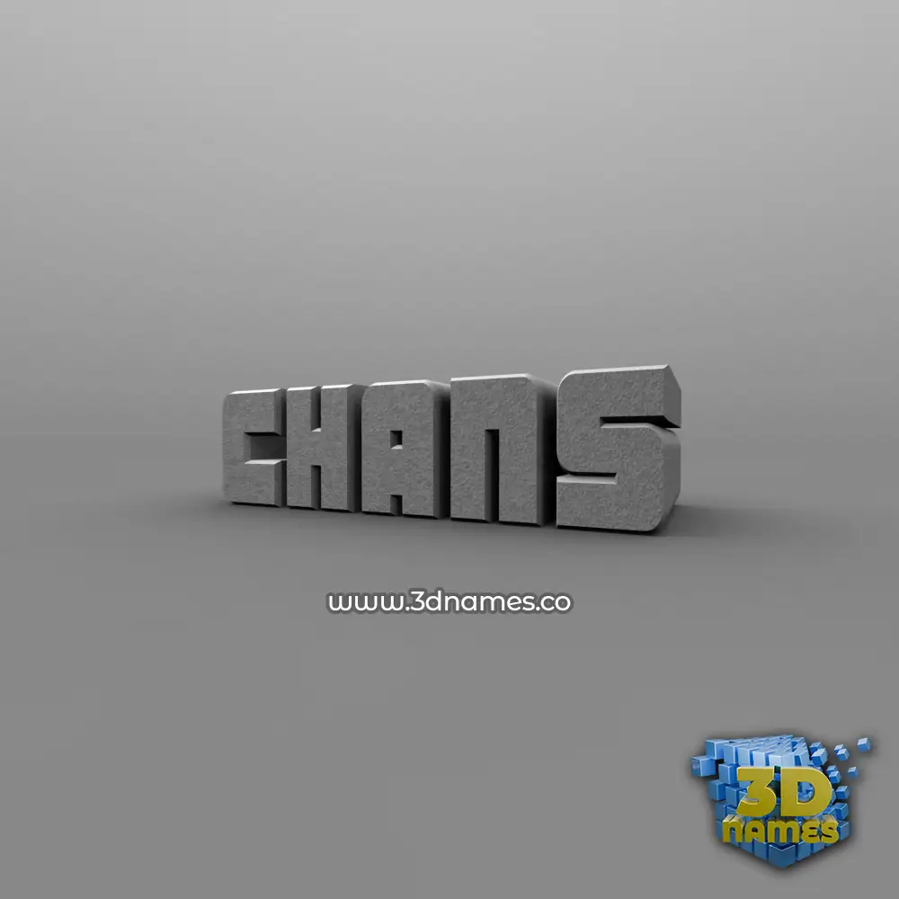 chans in Solid Grey style - 3D name wallpaper