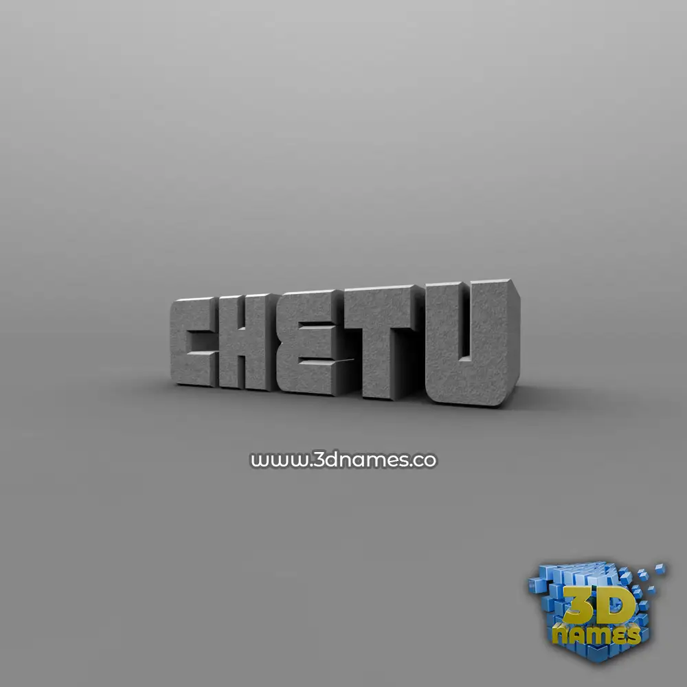chetu in Solid Grey style - 3D name wallpaper